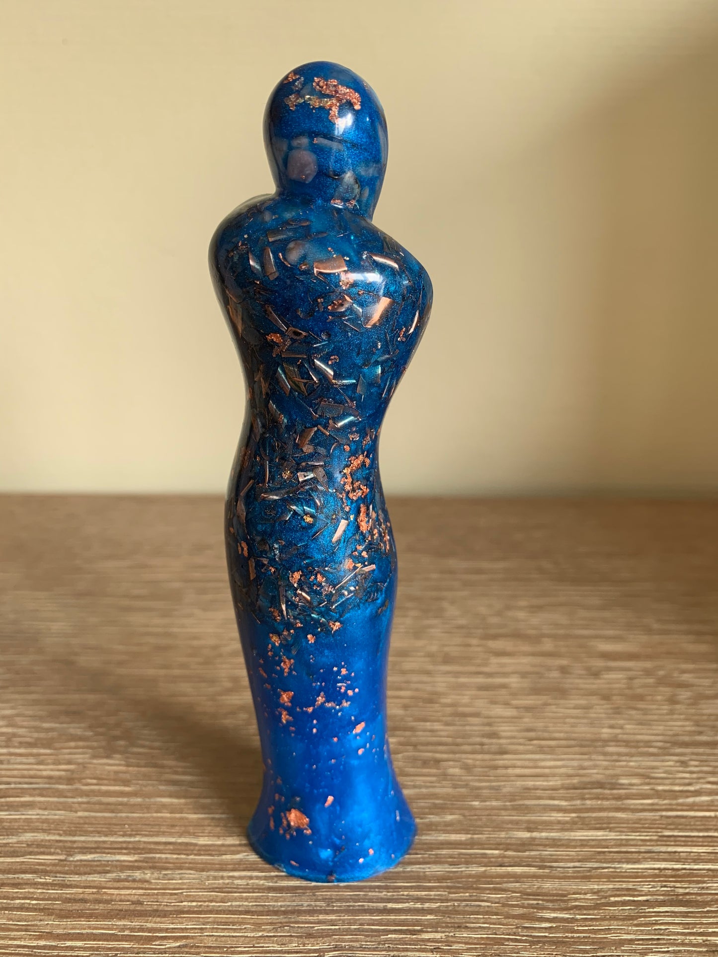 Moeder en kind, blauw