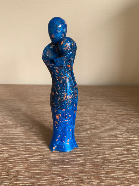 Moeder en kind, blauw