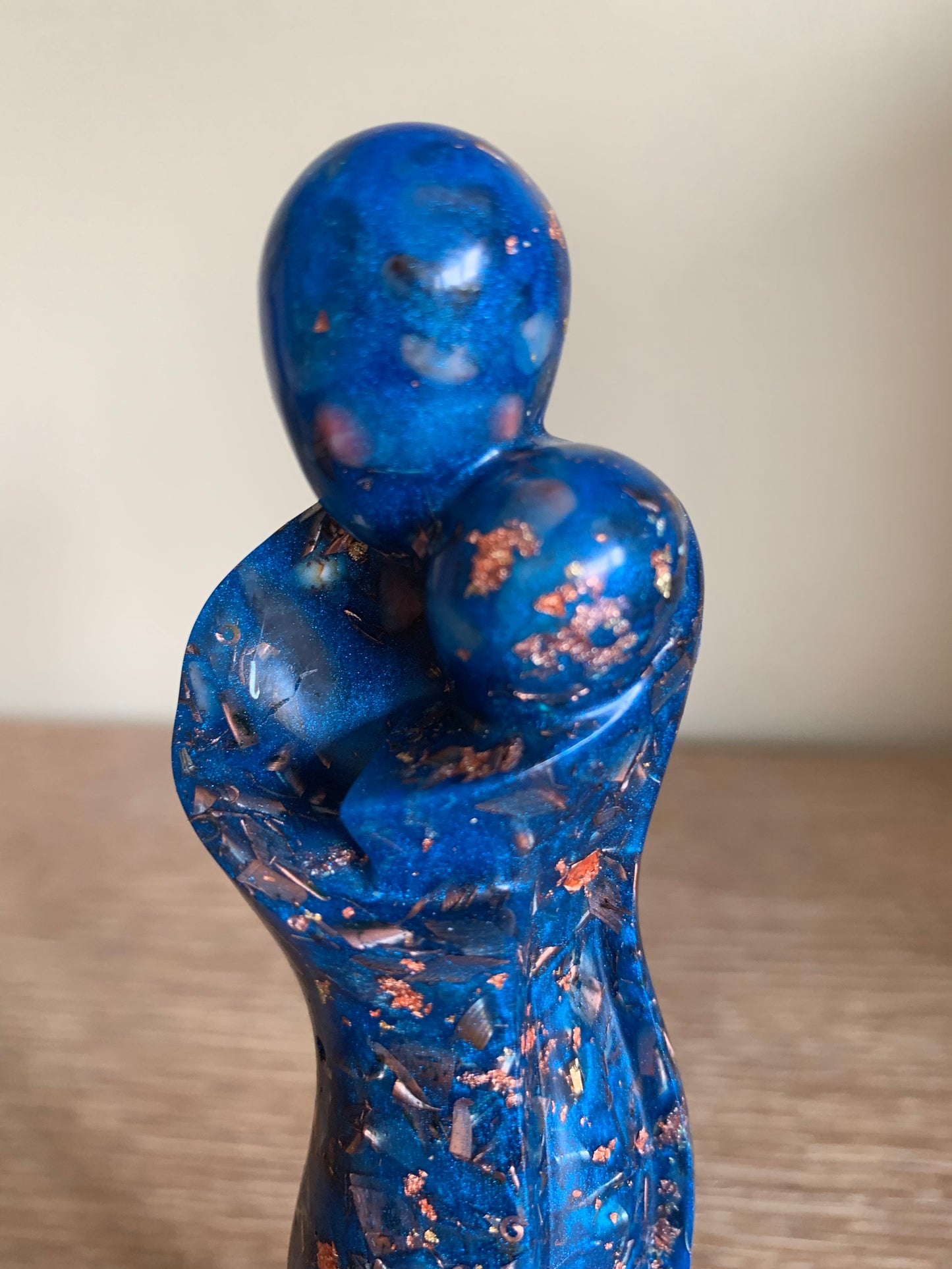 Moeder en kind, blauw