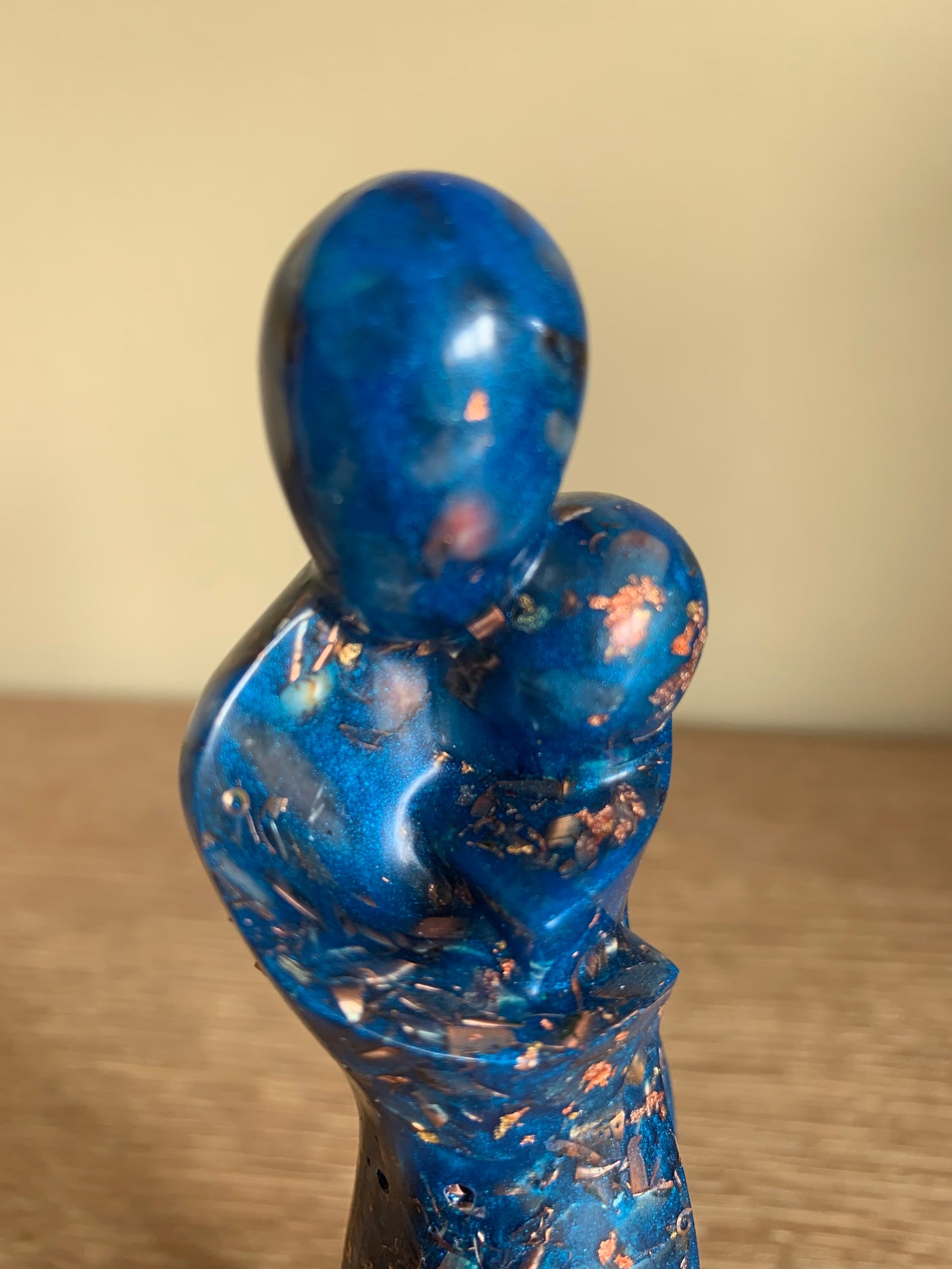 Moeder en kind, blauw