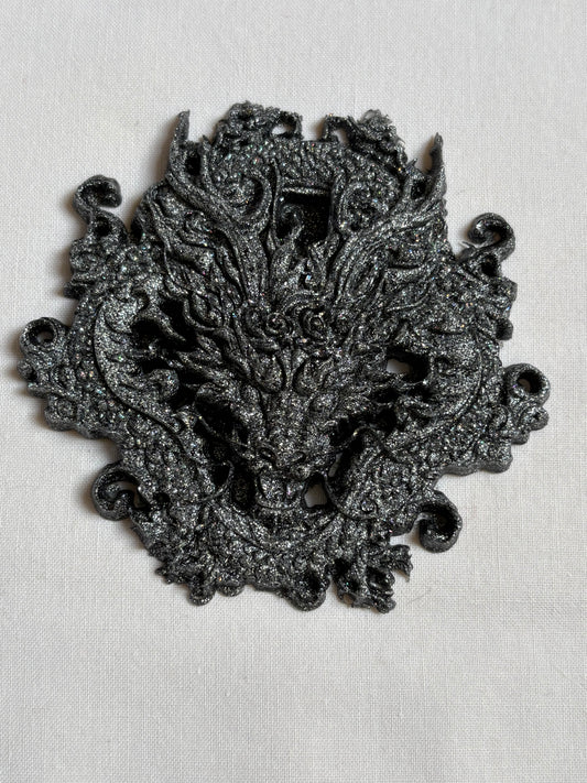 black-silver dragon, amulet