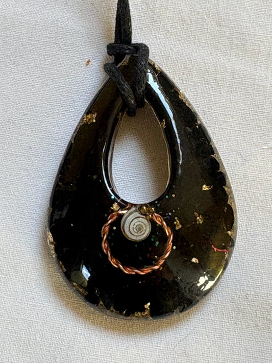 druppelhanger zwarte toermalijn